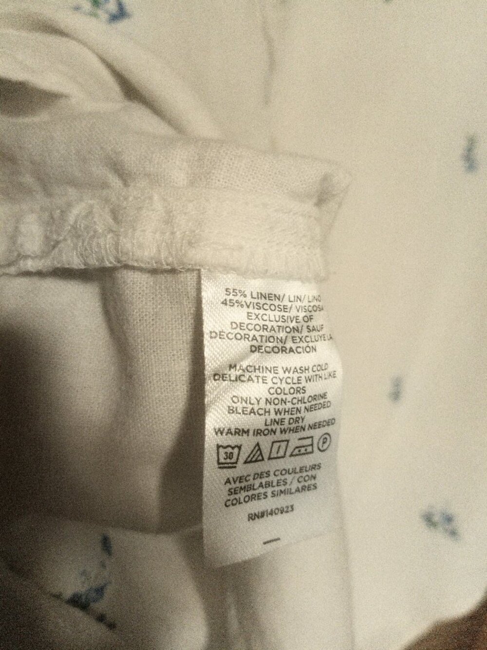 Embroidered Linen Blend Button-Down - Picture 6 of 6